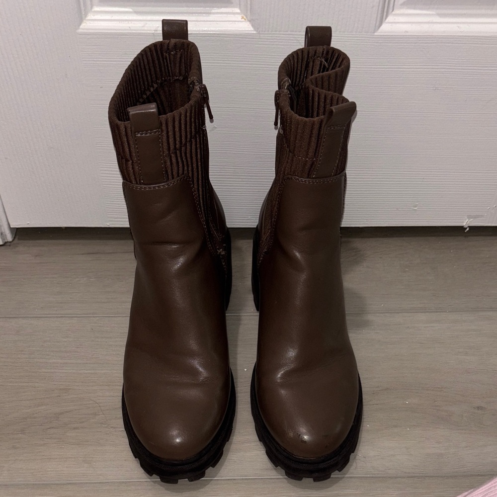 Target Brown Ribbed Combat Boots - Picture 4 of 6